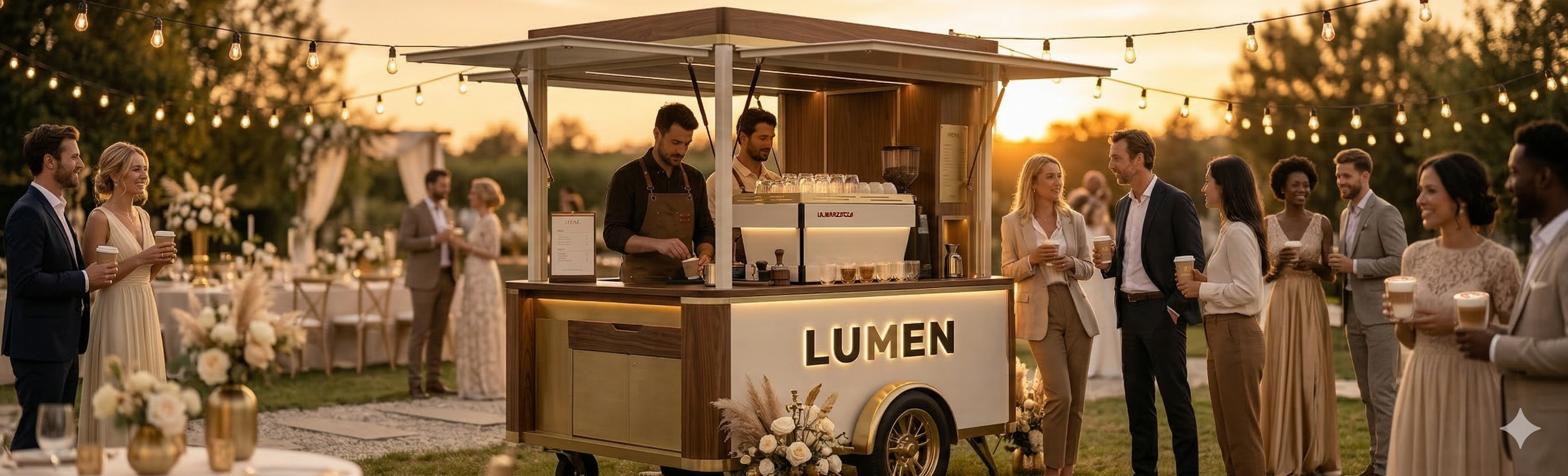 Lumen coffee cart at a wedding